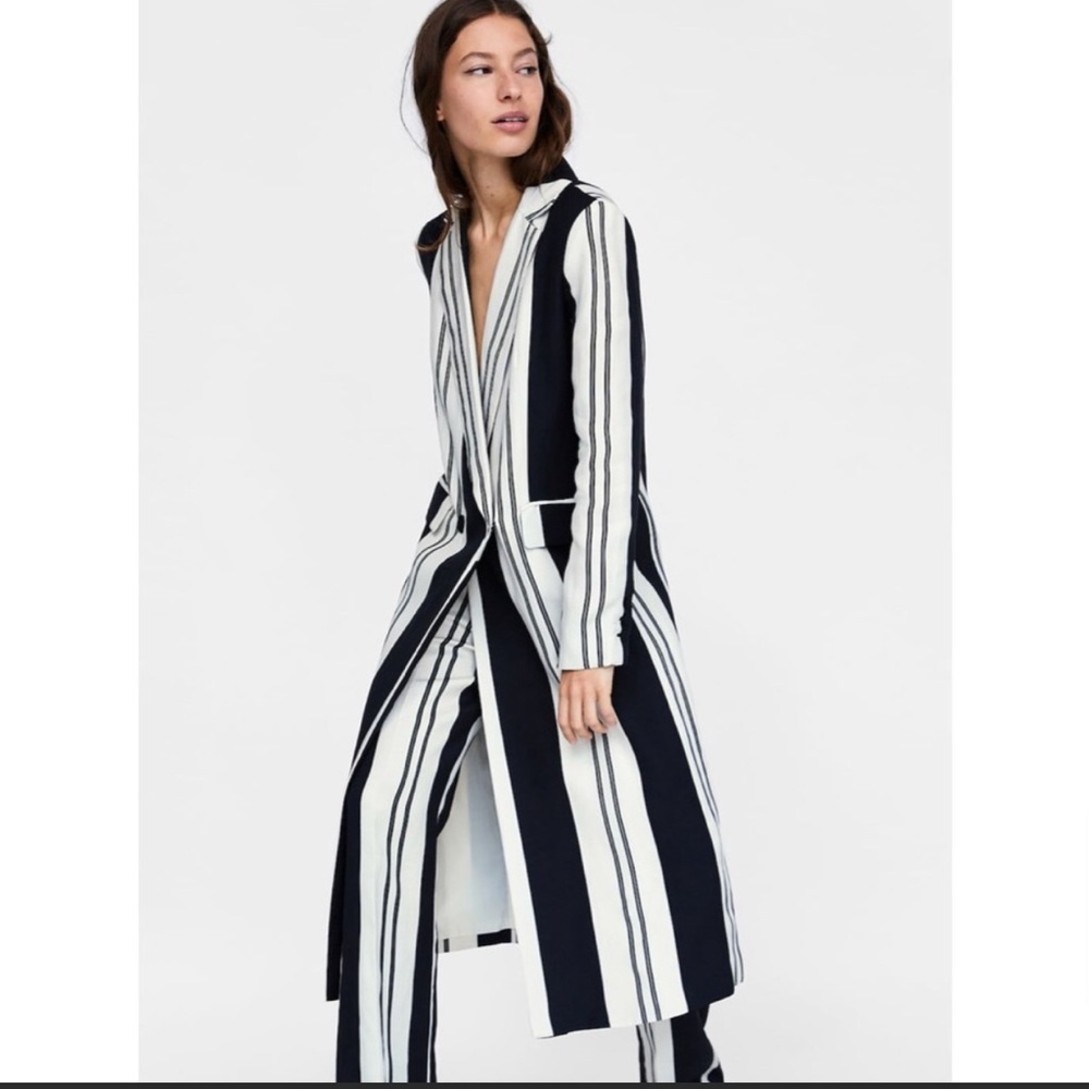Zara Long Striped Coat